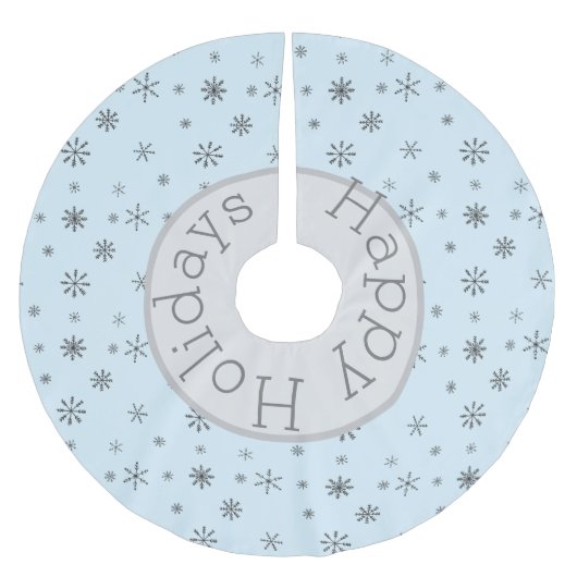 Moderne Winterschneeflocken individuell anpassbar Polyester Weihnachtsbaumdecke (Vorderseite)