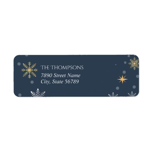 Moderne Winterschneeflocken Navy Blue Holiday (Vorne)