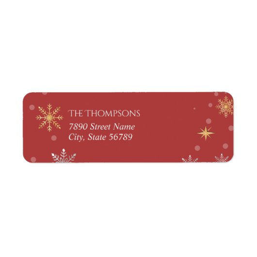 Moderne Winterschneeflocken Roter Urlaub (Vorne)