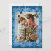 Moderne Winterschneeflocken Weihnachten Einladung (Rückseite)