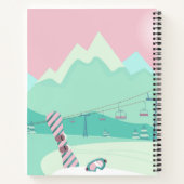 Moderne Winterskipisten mit Snowboard Personalisie Notizblock (Rückseite)