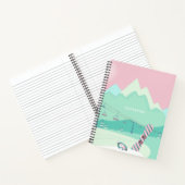 Moderne Winterskipisten mit Snowboard Personalisie Notizblock (Innenseite)