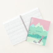 Moderne Winterskipisten mit Snowboard Personalisie Notizblock (Innenseite)