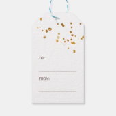 Moderne Winterurlaube mit Holzvogelkiefern Geschenkanhänger (Rückseite)