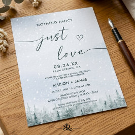 Moderne Winterwald-Hochzeit Einladung