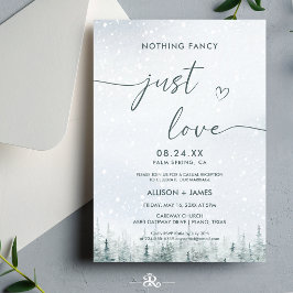 Moderne Winterwald-Hochzeit Einladung