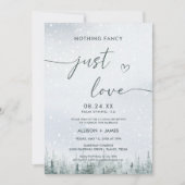 Moderne Winterwald-Hochzeit Einladung (Vorderseite)