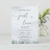 Moderne Winterwald-Hochzeit Einladung (Stehend Vorderseite)