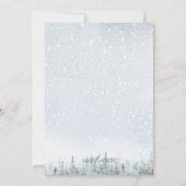 Moderne Winterwald-Hochzeit Einladung (Rückseite)