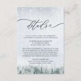 Moderne Winterwald-Hochzeit Eleganz Begleitkarte
