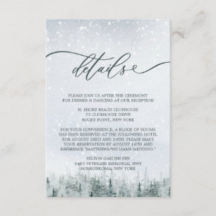 Moderne Winterwald-Hochzeit Eleganz Begleitkarte
