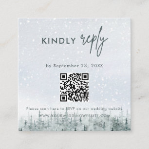 Moderne Winterwald-Hochzeits-RSVP-Karte Begleitkarte