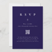 Moderne Winterwald Navyblaue QR-Code-Hochzeit Einladung (Rückseite)