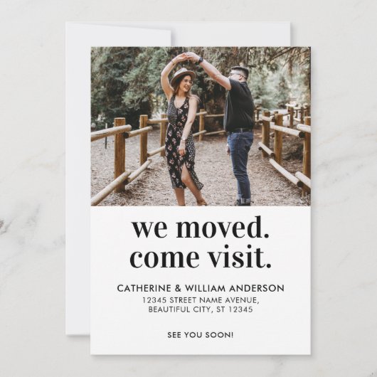 Moderne wir bewegten kommen Besuch Foto Typografie Ankündigung (Vorderseite)