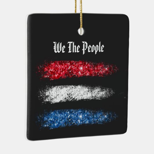 *~* Moderne WIR DIE MENSCHEN - Amerikanische Flagg Keramikornament (Rechts)