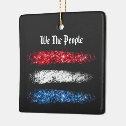 *~* Moderne WIR DIE MENSCHEN - Amerikanische Flagg Keramikornament (Links)