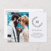 Moderne wir haben das botanische Monogramm des Fot Ankündigungspostkarte (Vorne/Hinten)