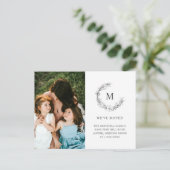 Moderne wir haben das botanische Monogramm des Fot Ankündigungspostkarte (Stehend Vorderseite)