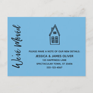 Moderne wir haben das kleine Haus Gezeichnet Blau Postkarte