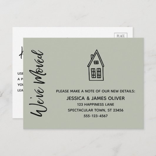 Moderne wir haben das kleine Haus Gezeichnet Postkarte (Vorne/Hinten)