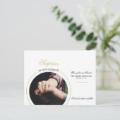 Moderne wir haben eine Verlobte Foto-Engagement-Pa Einladungspostkarte (Stehend Vorderseite)