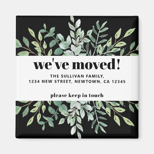 Moderne wir haben Eukalyptus Greenery Black Magnet (Vorne)