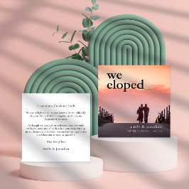 Moderne wir haben Foto Elopement Announcement Card Feiertagskarte