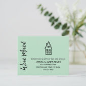 Moderne wir haben kleine Häuser Gezeichnet Minze Postkarte (Stehend Vorderseite)