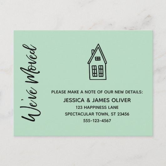 Moderne wir haben kleine Häuser Gezeichnet Minze Postkarte (Vorderseite)