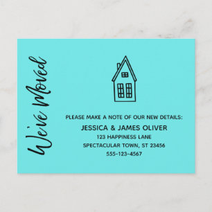 Moderne wir haben Kleines Haus Gezeichnet Aqua Postkarte