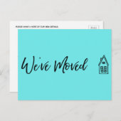 Moderne wir haben Kleines Haus Gezeichnet Aqua Postkarte (Vorne/Hinten)