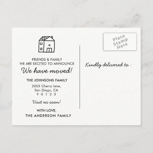 Moderne wir haben neue Postkarte (Rückseite)