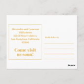 Moderne wir haben neue Zuhause-Moving Yellow Postc Postkarte (Rückseite)