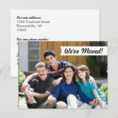 Moderne Wir haben uns bewegt! Neue Zuhause Foto Po Ankündigungspostkarte (Vorne/Hinten)