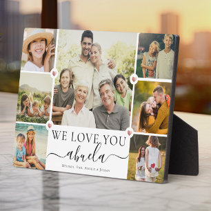 Moderne Wir Liebe Sie Abuela Familie Foto Collage Fotoplatte