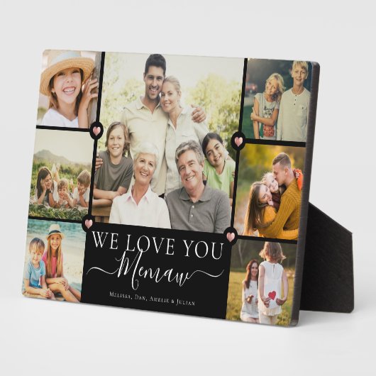 Moderne wir Liebe Sie erinnern Familienfoto Collag Fotoplatte (Seite)