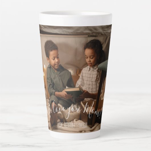 Moderne wir Liebe Sie Mama Foto Latte Tasse (Vorderseite)