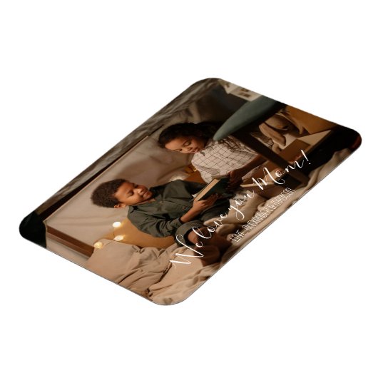 Moderne Wir Liebe Sie Mama Foto Magnet (Linke Seite)