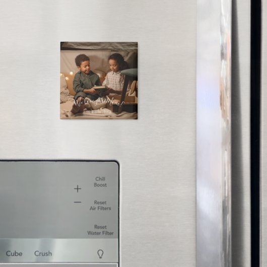 Moderne Wir Liebe Sie Mama Foto Magnet (In Situ (Kühlschrank))