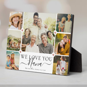 Moderne wir Liebe Sie Nana Familienfoto Collage Fotoplatte
