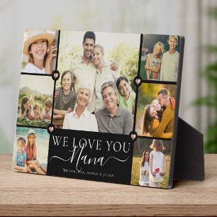 Moderne wir Liebe Sie Nana Familienfoto Collage Fotoplatte