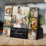 Moderne wir Liebe Sie Nonna Familienfoto Collage Fotoplatte<br><div class="desc">Ein elegantes,  modernes Muttertagsgeschenk: Eine trendige Instagram Foto Collage-Plakette,  die WE NONNA in hübscher,  handgeschriebener Schrift neben Ihren Namen liest,  und 7 Ihrer Lieblingsfotos,  die durch die süßen gedruckten Rose Goldherzen für die beste Oma aller Zeiten betont werden.</div>