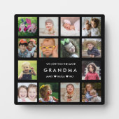 Moderne wir Liebe Sie Oma 14 FotoCollage Black Fotoplatte (Vorderseite)
