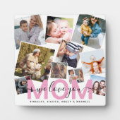Moderne "Wir Liebe You" FotoCollage Mama Fotoplatte (Vorderseite)