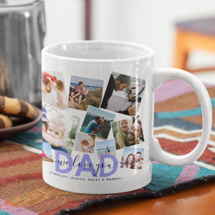 Moderne 'Wir lieben dich' Foto-Collage Papa Kaffeetasse