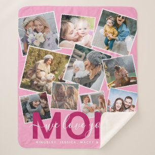 Moderne "Wir lieben Dich" Fotocollage Mama Sherpadecke