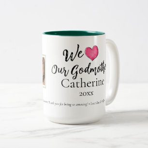 Moderne 'Wir lieben unsere Patentante' individuell Zweifarbige Tasse