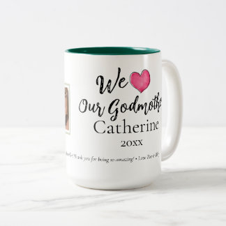 Moderne 'Wir lieben unsere Patentante' individuell Zweifarbige Tasse