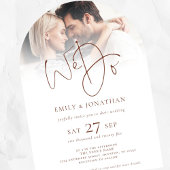 Moderne wir machen braunen Text QR Foto Hochzeitsb Einladung