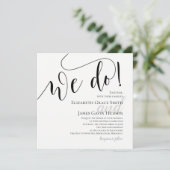 Moderne wir machen Foto Hochzeit Einladung (Stehend Vorderseite)